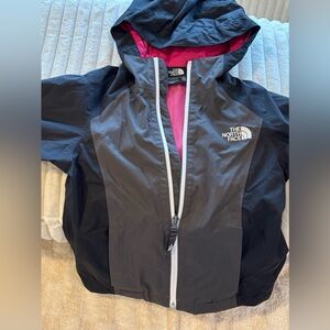 The North Face Girls XXS 5 Black Pink Hooded Windbreaker Jacket